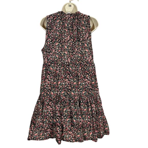 BB Dakota x Steve Madden Floral Print Y2K Peasant Dress Casual Cute Black Pink S - Picture 5 of 5